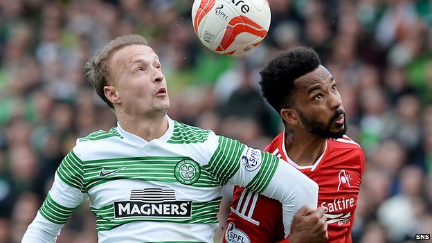 Celtic's Leigh Griffiths and Aberdeen's Shay Logan