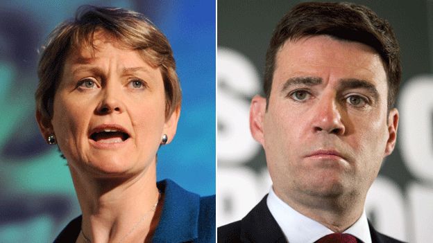 Composite image showing Yvette Cooper and Andy Burnham