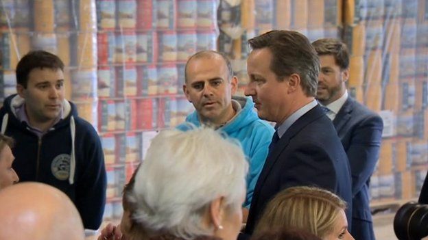 David Cameron at a brewery in Gower