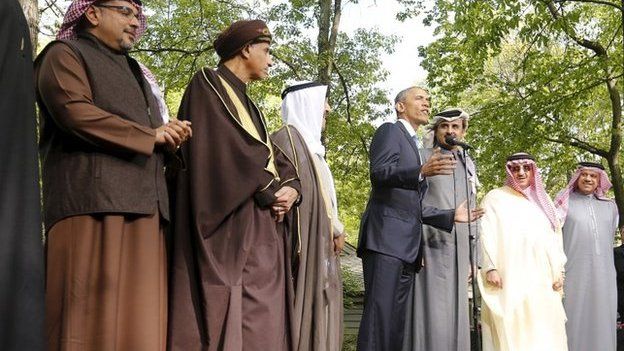 US President Barack Obama and Gulf leaders at Camp David