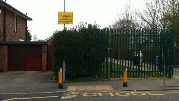 Crossing outside William Austin school in Luton