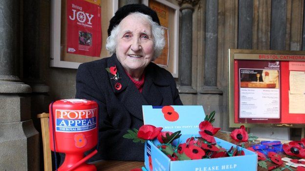 Olive Cooke pictured collecting money for the Royal British Legion. Picture SWNS.com
