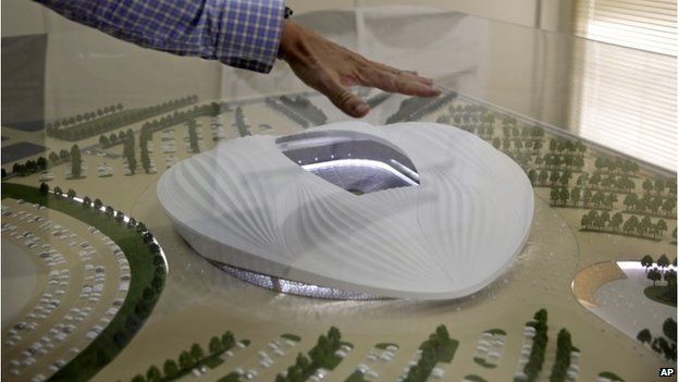 Model of al-Wakrah stadium, which is being built for the 2022 World Cup