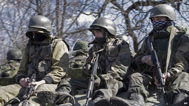 Pro-Russian rebels near Donetsk, eastern Ukraine. Photo: April 2015