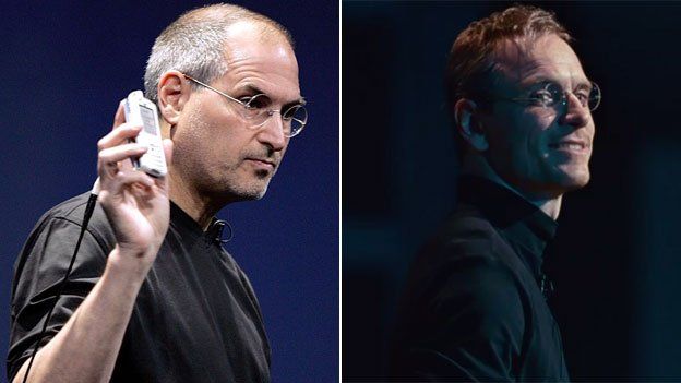 Steve Jobs and Michael Fassbender