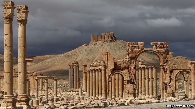 A file picture taken on March 14, 2014 shows a partial view of the ancient oasis city of Palmyra
