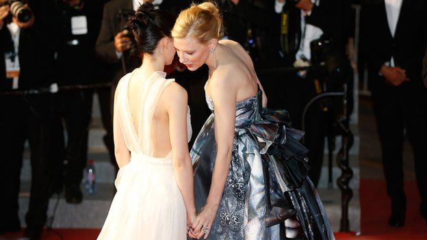 Cate Blanchett and Rooney Mara at the screening of Carol in Cannes