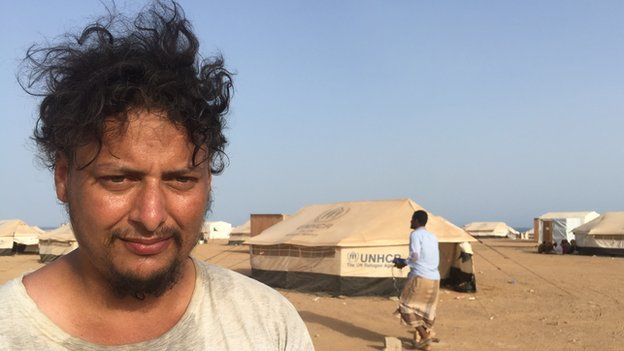 Abdul Hussain, from Birmingham in Obock refugee camp for Yemeni refugees, Djibouti - May 2015