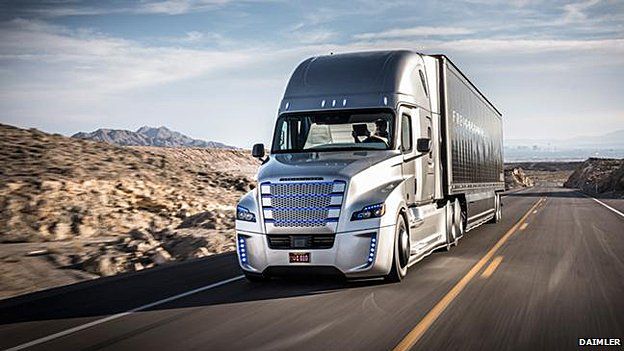 What Daimler's driverless truck will look like on the road in Nevada