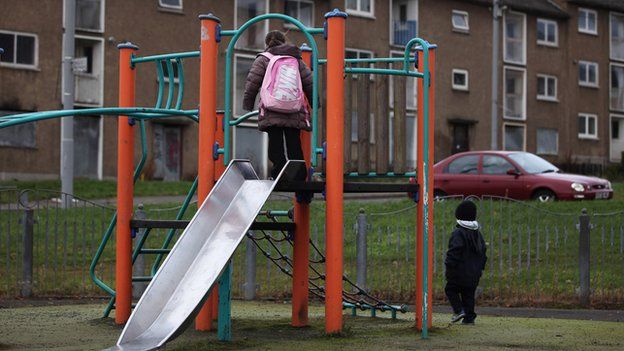 Children on slide