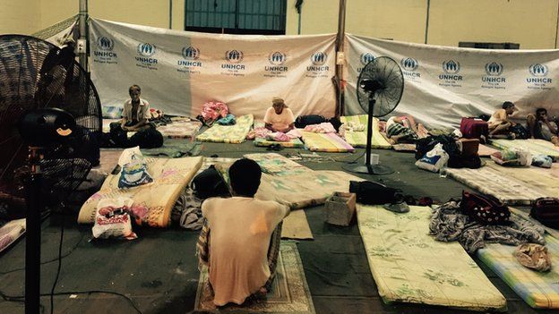 Yemeni refugees in Djibouti port - May 2015