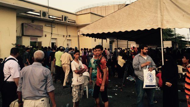 Yemeni refugees in Djibouti port, Djibouti - May 2015