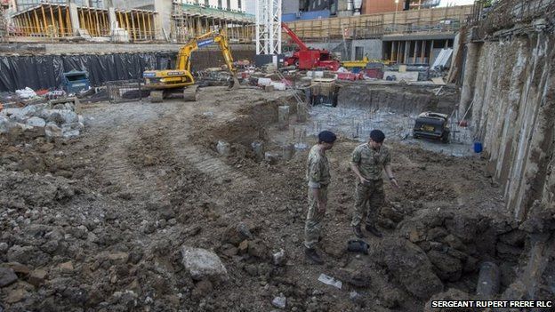 The unexploded bomb found at a building site near Wembley Stadium