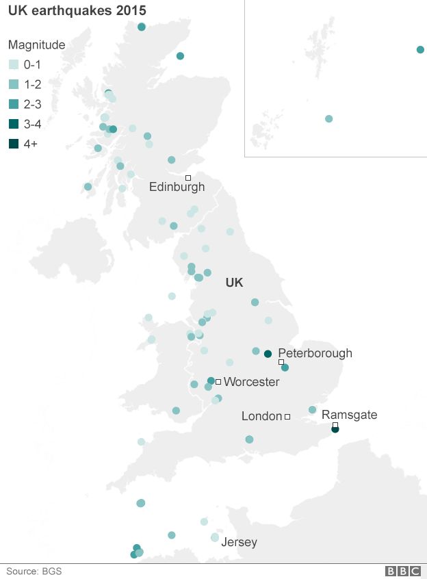 Earthquakes across the UK