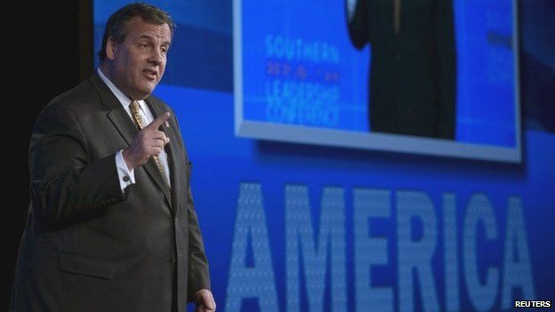 New Jersey Governor Chris Christie, potential Republican presidential candidate, speaks at the Southern Republican Leadership Conference in Oklahoma City, Oklahoma 22 May 2015