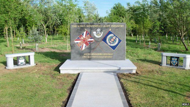 King's Shropshire Light Infantry Regiment unveils memorial - BBC News