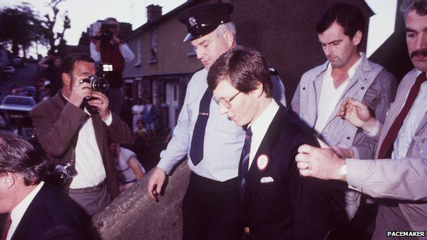 Peter Robinson was brought to court in the Republic of Ireland in 1986 after leading an "incursion" into the border village of Clontibret in protest against the Anglo-Irish Agreement
