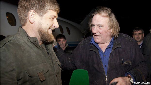 Ramzan Kadyrov welcomes Gerard Depardieu to Grozny in 2013