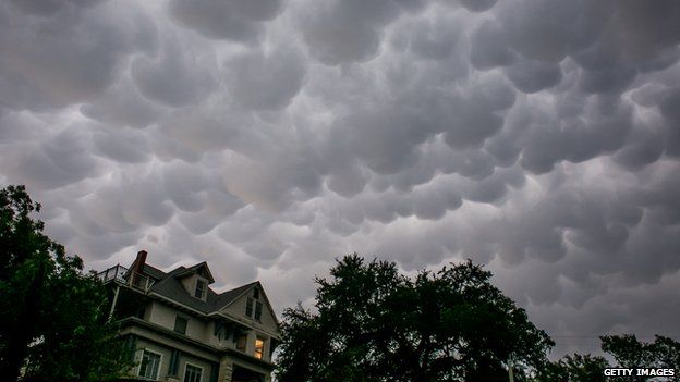 The sky looks ominous after days of heavy rain on 25 May, 2015 in Austin, Texas