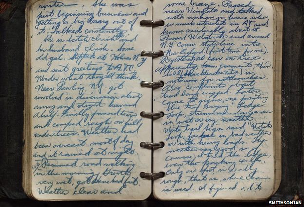 A page from Earl Shaffer's trail diary in 1948