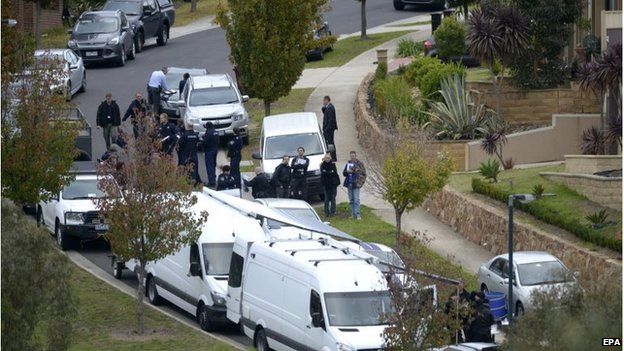 Terror raids are underway in Greenvale a suburb of Melbourne, Australia, 08 May 2015