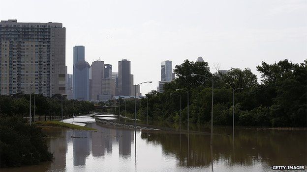 Memorial Drive in Houston underwater