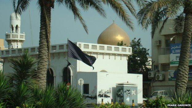 Graffiti on a Shia mosque in 2011