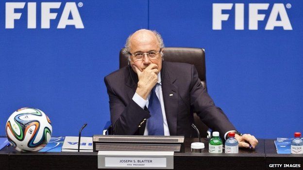 Joseph "Sepp" Blatter, president of Fifa in a 2015 Zurich press conference