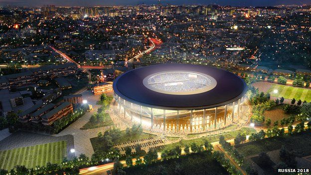 In this handout artists impression provided by the Russia 2018 Organising Commitee, the Ekaterinberg Stadium is shown as proposed and presented as part of the Russia 2018 World Cup bid, on September 29, 2011