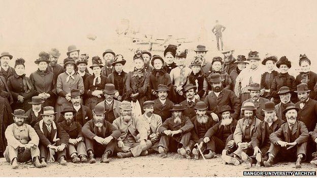 Some of the original passengers from the Mimosa, pictured 25 years after they arrived in Patagonia