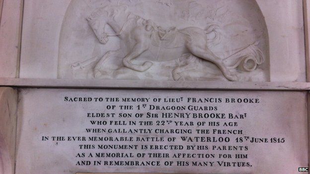 A memorial to Colonel Francis Brooke at Aghalurcher Parish Church