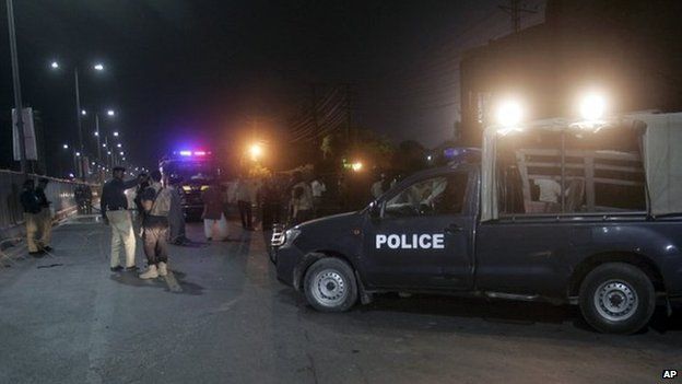Scene of suicide bombing near Lahore's Gaddafi Stadium on 29 May