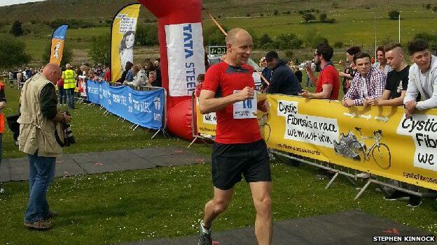 New Aberavon MP Stephen Kinnock took part in the main race which was held up by about 40 minutes