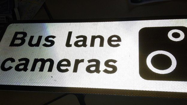 Bus lane camera sign