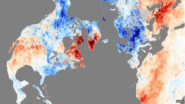 Land temperatures, December 2010