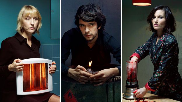 Lia Williams (left), Ben Whishaw (centre) and Kate Fleetwood (right)star in the Almeida season of ancient Greek plays