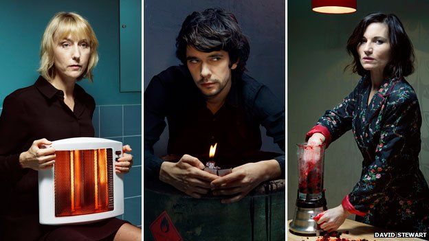Lia Williams (left), Ben Whishaw (centre) and Kate Fleetwood (right) star in the Almeida season of ancient Greek plays