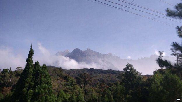 Mount Kinabalu is photographed hours after a magnitude 5.9 earthquake shook the area in Kundasang, Sabah on 5 June