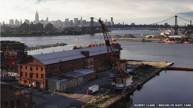 Brooklyn Navy Yard view into Manhattan