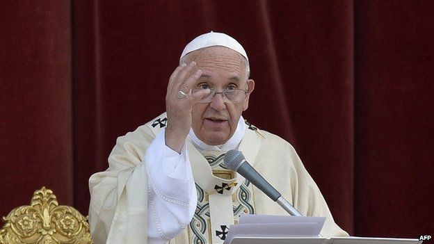 Pope Francis leads a mass at Saint John's Lateran Basilica in Rome - 4 June 2015