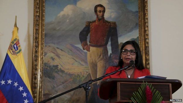 Venezuela's Foreign Minister Delcy Rodriguez addresses the media during a news conference in Caracas on 9 June, 2015