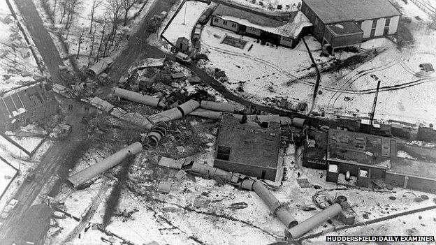 Scene of mast collapse in 1969