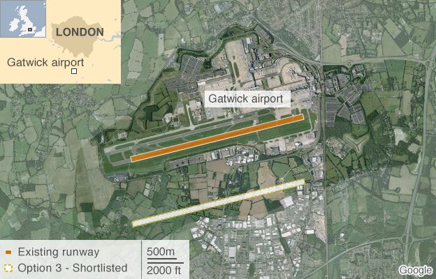 Gatwick Airport proposed new runway