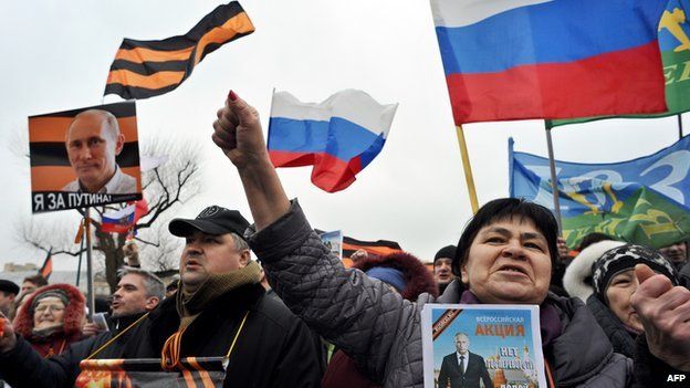 Russian nationalist rally in St Petersburg - file pic
