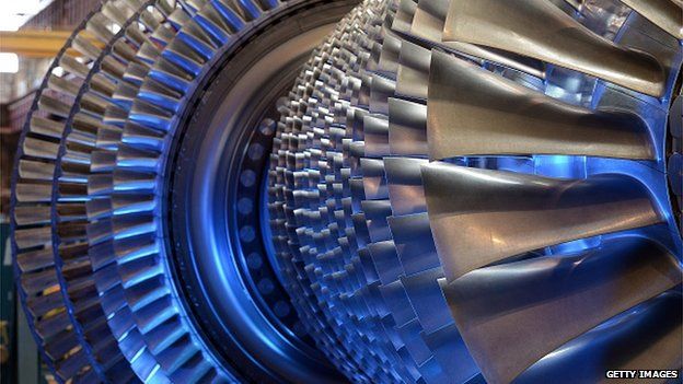 Gas turbine at GE factory in France