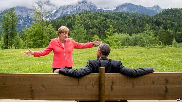 Obama and Merkel at G7 summit in June 2015