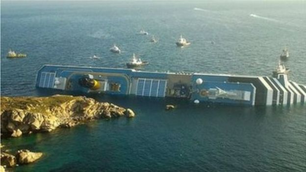 Italy Cruise Ship Costa Concordia Aground Near Giglio Bbc News