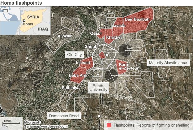 Syria: Homs under 'heaviest' shelling yet - BBC News