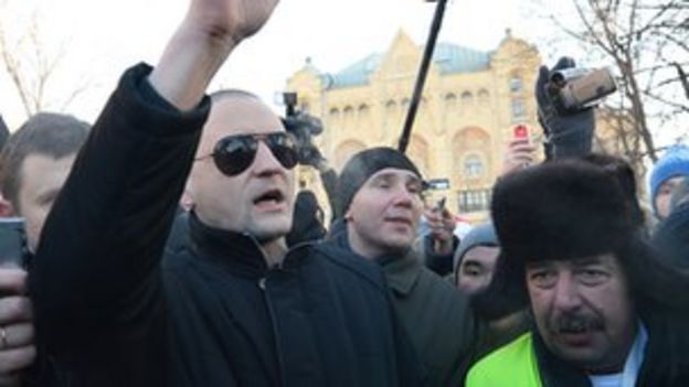 Russian Opposition Leaders Arrested At Anti Putin Rally Bbc News