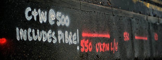 red pavement markings mean electricity cables